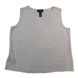 Lauren Ralph Lauren Silk Tank – 16 Cream Sleeveless Minimalist Top